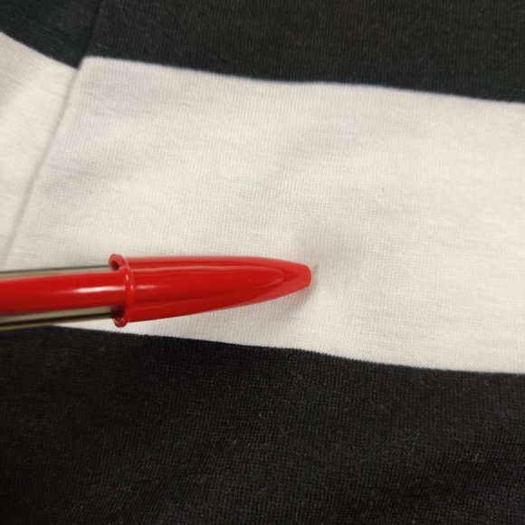 Ambiance Apparel womens maxi skirt off white black horizontal stripe preppy sz S - Picture 3 of 6